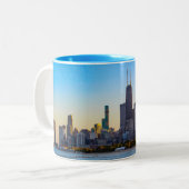 Chicago Skyline Zwei-Tone-Kaffee-Tasse Zweifarbige Tasse (Vorderseite Links)