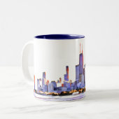 Chicago Skyline Zwei-Tone-Kaffee-Tasse Zweifarbige Tasse (Vorderseite Links)