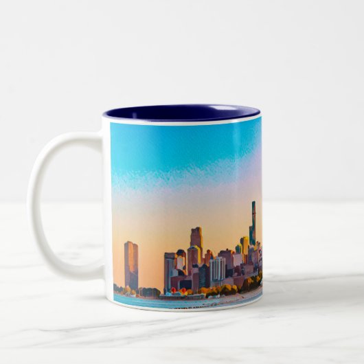 Chicago Skyline Zwei-Tone-Kaffee-Tasse Zweifarbige Tasse (Links)