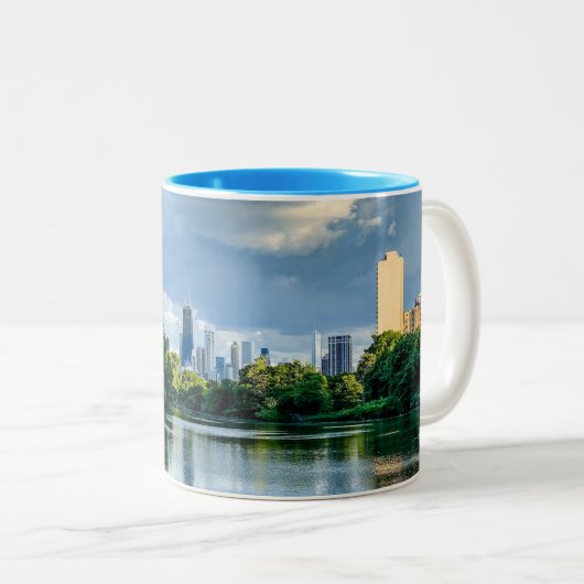 Chicago Skyline Zwei-Tone-Kaffee-Tasse Zweifarbige Tasse (VorderseiteRechts)