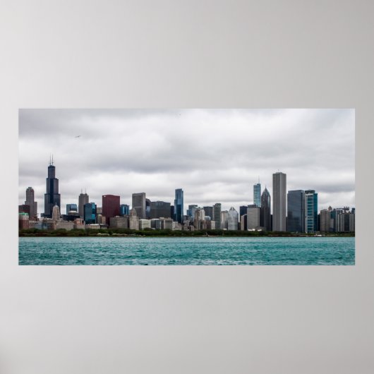Chicago skylinechicago, Skyline, Luft, Architekt Poster (Vorne)