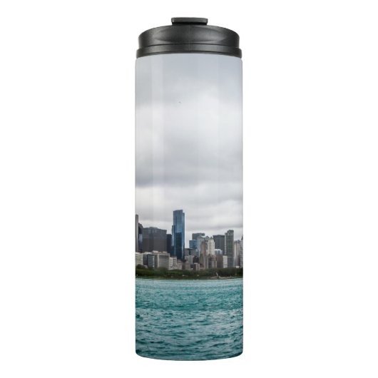 Chicago skylinechicago, Skyline, Luft, Architekt Thermosbecher (Vorderseite)