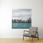 Chicago skylinechicago, Skyline, Luft, Architekt Wandteppich (Beispiel)