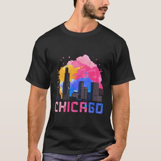 Chicago Skyscape Illinois T-Shirt (Vorderseite)