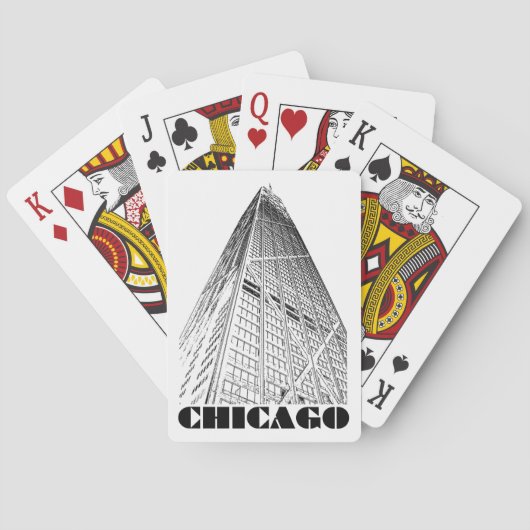 Chicago Skyscraper Hoch aufragende Reisen Souvenir Spielkarten (Rückseite)