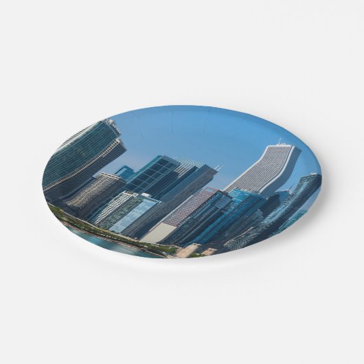 Chicago Skyscrapers Pappteller (Schrägansicht)