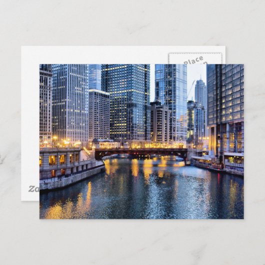 Chicago spiegelt postkarte (Vorne/Hinten)