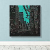 Chicago Staat Street bei Christmas 1967 glühender  Leinwanddruck (Insitu (Holzboden))