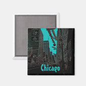 Chicago Staat Street bei Christmas 1967 glühender  Magnet (Vorderseite/Rückseite)