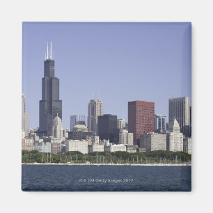 Chicago-Stadt-Skyline mit Michigansee Magnet