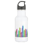 Chicago-Stadt-Skyline Trinkflasche (Vorderseite)