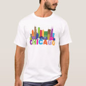 Chicago-Stadt-Skyline-Typografie T-Shirt (Vorderseite)