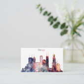 Chicago-Stadt-Skyline Visitenkarte (Stehend Vorderseite)