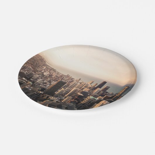 Chicago-Stadtbild Pappteller (Schrägansicht)