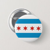 Chicago-Stadtflagge USA Amerika Button (Vorne & Hinten)