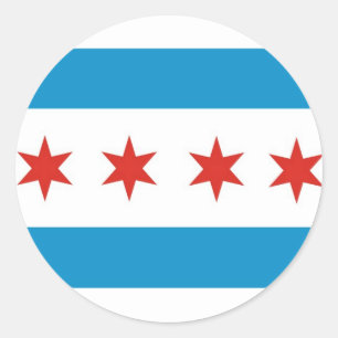 Chicago-Stadtflagge USA Amerika Runder Aufkleber