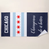 Chicago-Stadtflaggengewohnheit lustig Strandtuch (Vorderseite)