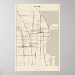 Chicago-Straßenkarte Poster