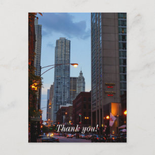 Chicago-Straßenszene Danke-Postkarte Postkarte