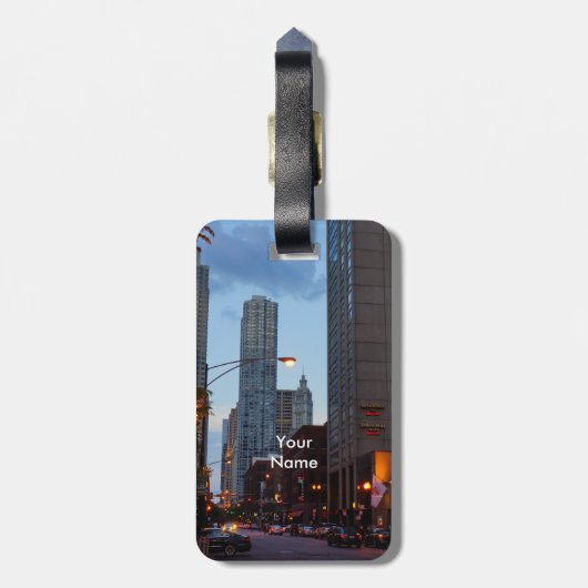 Chicago Street Scene Gepäckanhänger (Rückseite vertikal)