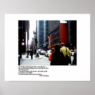 Chicago Street Scene mit Sandburg Gedicht Poster