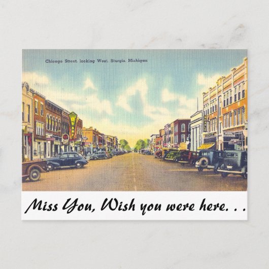 Chicago Street, Sturgis, Michigan Postkarte (Vorderseite)