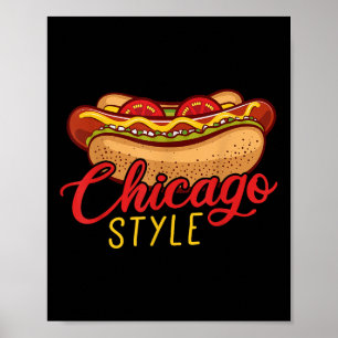 Chicago Style Best Hot Dog Geschenk Hotdog Poster