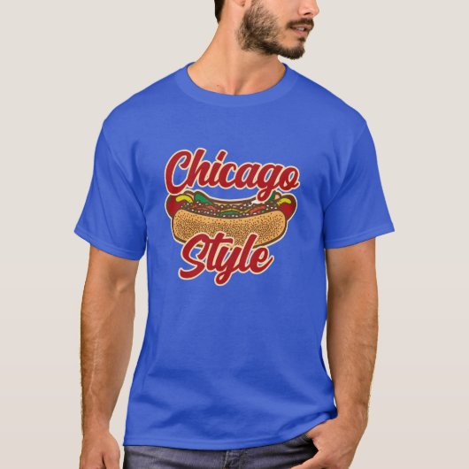 Chicago Style Hot Dog Fun Food Illustration Oversi T-Shirt (Vorderseite)