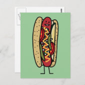 Chicago Style Hot Dog Hot Dog Rot Mohn Bub Senf Postkarte (Vorne/Hinten)