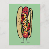 Chicago Style Hot Dog Hot Dog Rot Mohn Bub Senf Postkarte (Vorderseite)