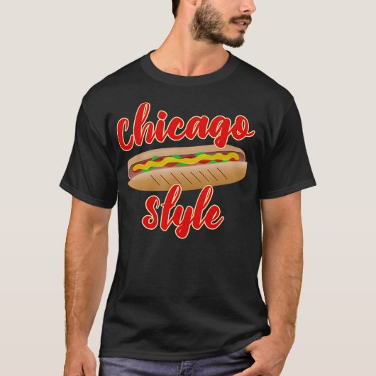 Chicago Style Hot Dog Lover T-Shirt (Vorderseite)