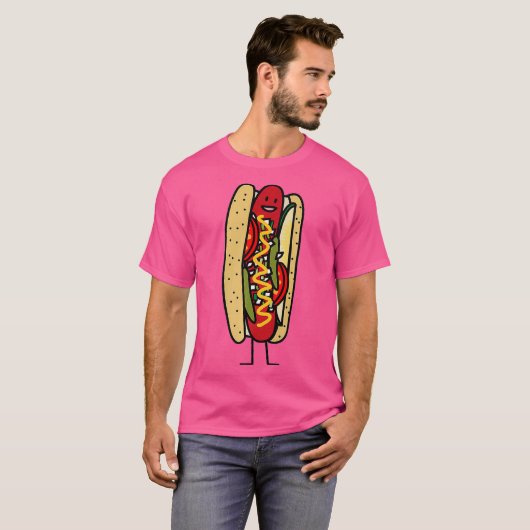Chicago Style Hot Dog Mohn Samen Bube rot heiß T-Shirt (Vorne ganz)