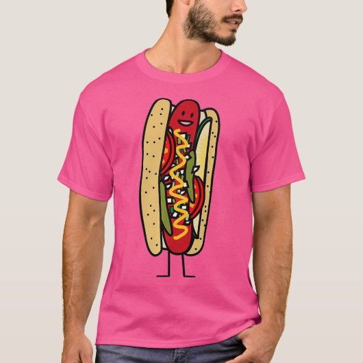 Chicago Style Hot Dog Mohn Samen Bube rot heiß T-Shirt (Vorderseite)