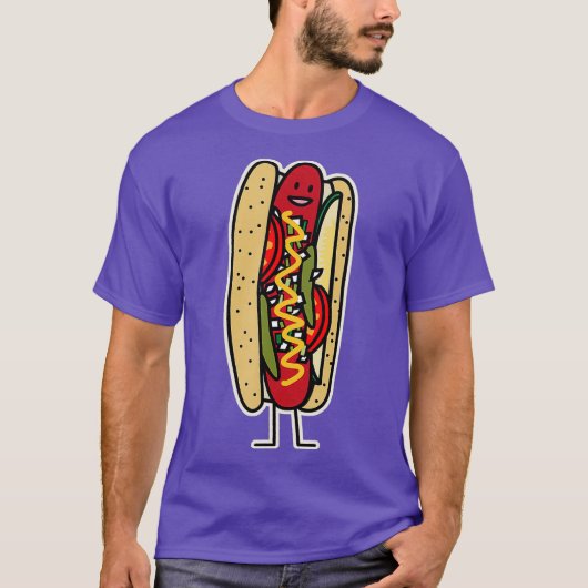 Chicago Style Hot Dog Mohn Samen Bube rot heiß T-Shirt (Vorderseite)