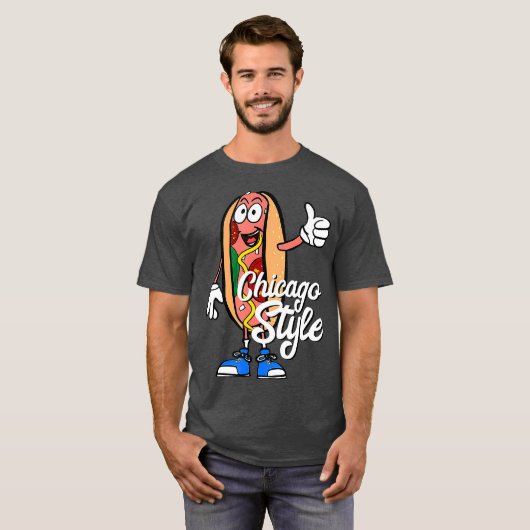 Chicago Style Hot Dog Mohn Samenbrenner Design T-Shirt (Vorne ganz)