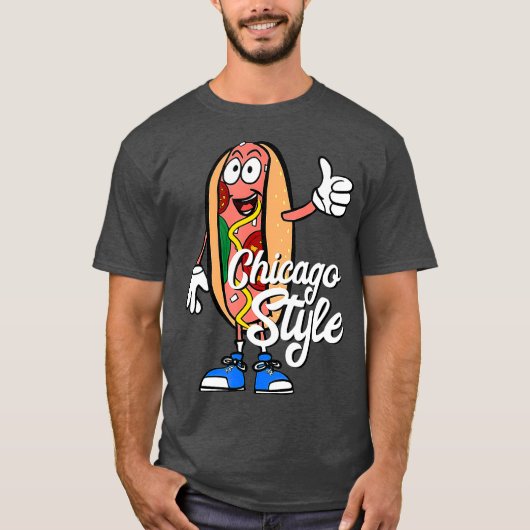 Chicago Style Hot Dog Mohn Samenbrenner Design T-Shirt (Vorderseite)