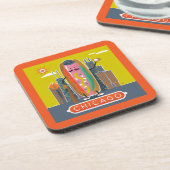 Chicago-Style Hotdog Getränkeuntersetzer (Linke Seite)