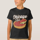 Chicago Style Pizza Deep Dish Pizza Thick Crust Fa T-Shirt (Vorderseite)