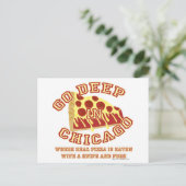 Chicago Style Pizza Postkarte (Stehend Vorderseite)