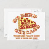 Chicago Style Pizza Postkarte (Vorne/Hinten)
