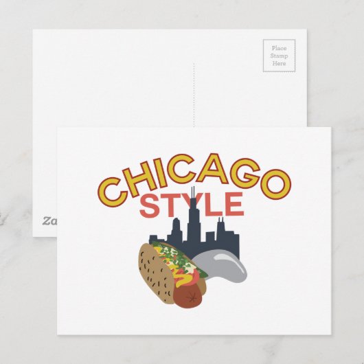 Chicago Style Postkarte (Vorne/Hinten)