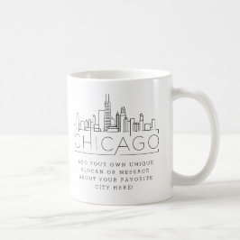 Chicago Stylized Skyline | Benutzerdefinierter Slo Kaffeetasse