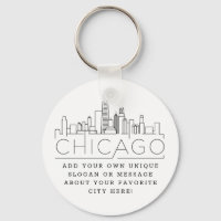 Chicago Stylized Skyline | Benutzerdefinierter Slo