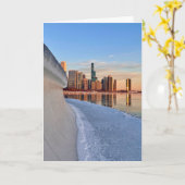 Chicago sunrise over Lake Michigan Karte (Gelbe Blume)