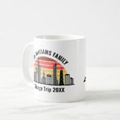 Chicago Sunset Custom Family Trip Keepsake Kaffeetasse (Vorderseite Links)