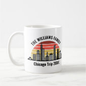Chicago Sunset Custom Family Trip Keepsake Kaffeetasse (Links)
