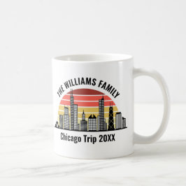Chicago Sunset Custom Family Trip Keepsake Kaffeetasse