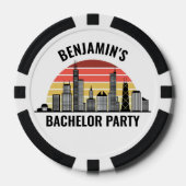 Chicago Sunset Customized Bachelor Party Pokerchips (Vorderseite)