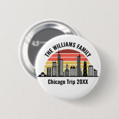 Chicago Sunset Customized Family Trip Button (Vorne & Hinten)