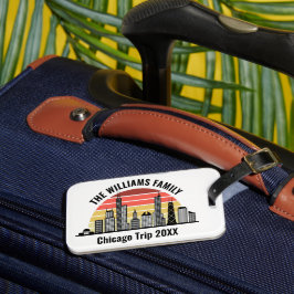 Chicago Sunset Customized Family Trip Gepäckanhänger